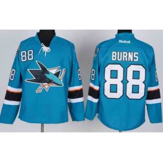 San Jose Sharks 88 Burns Green NHL Jersey New Style